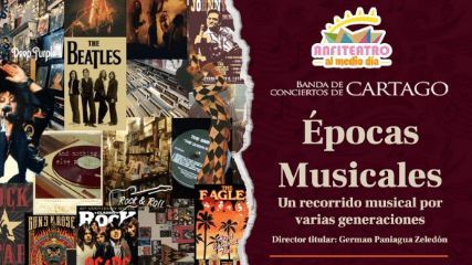 Épocas Musicales <br>05 de octubre, 2023 - 11:00 a.m. <br>Anfiteatro Municipal de Cartago